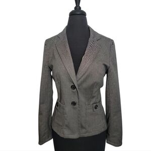 Banana Republic petite gray notched collar two button blazer womens 6P pockets
